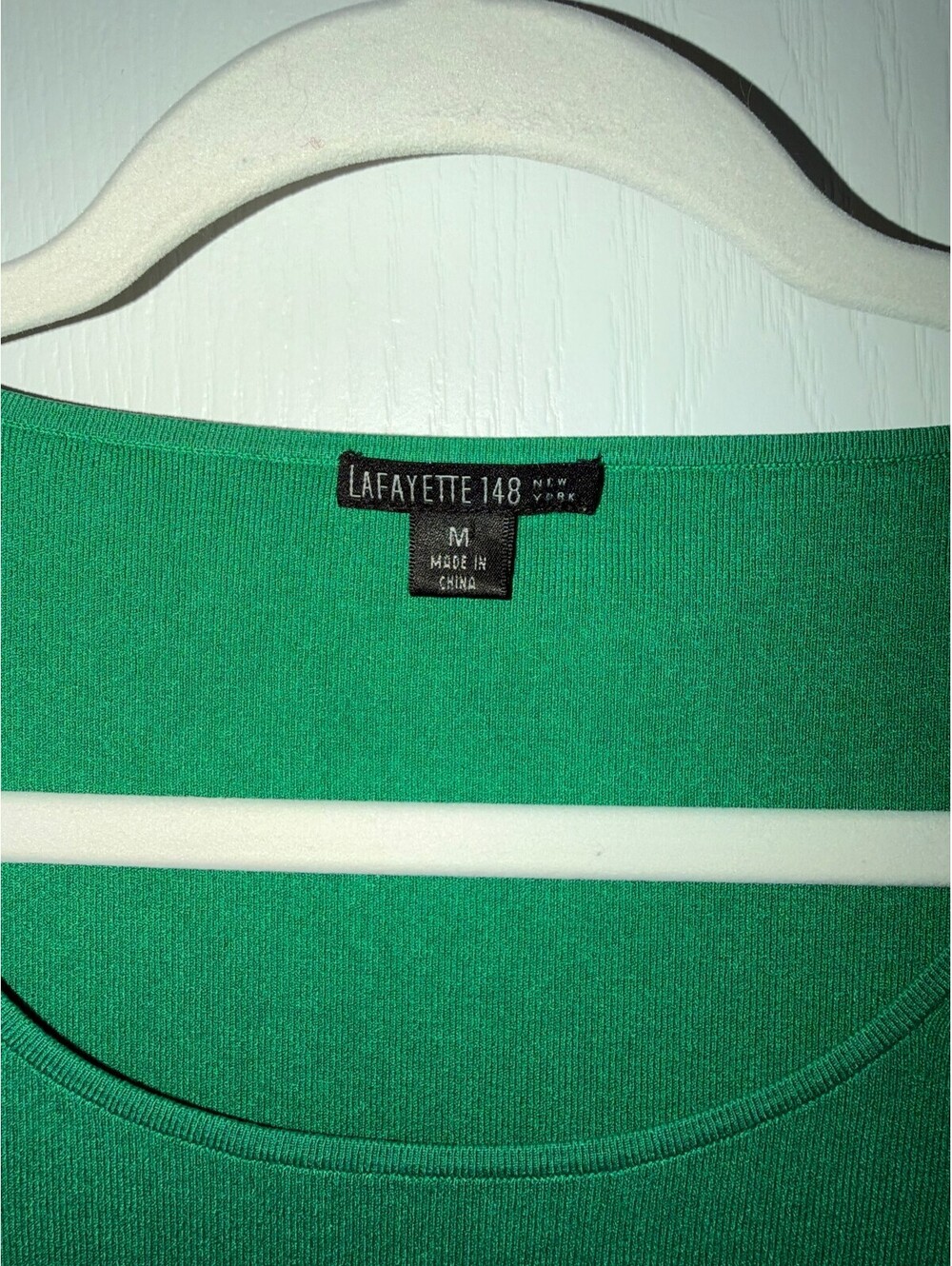 Lafayette 148 New York Green Short Sleeve Knit Top Medium - Picture 2 of 3